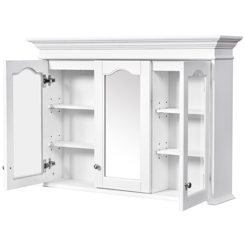 Armoire de salle de bain murale de 40 po avec miroir et tiroirs - Combine un style de rangement tissé qui ajoute une apparence texturée à votre