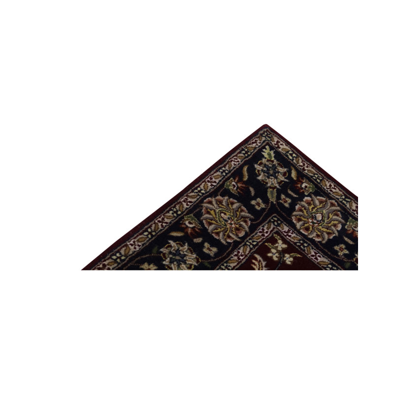 Moroccan Hand-Knotted Wool Navy/Red/White Area Rug