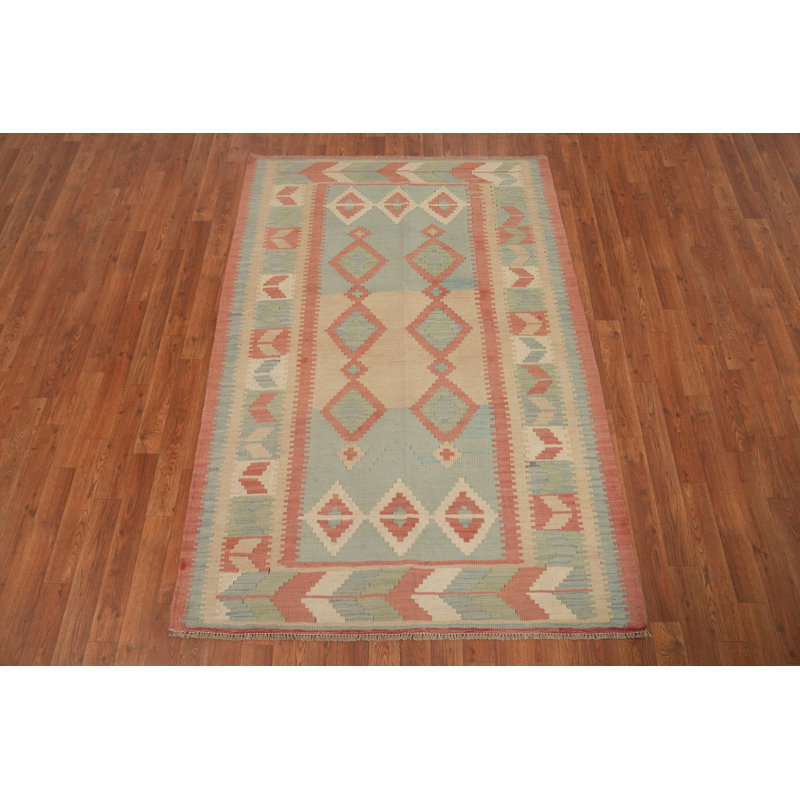 Geometric Kilim Flat Weave Rug 4x6
