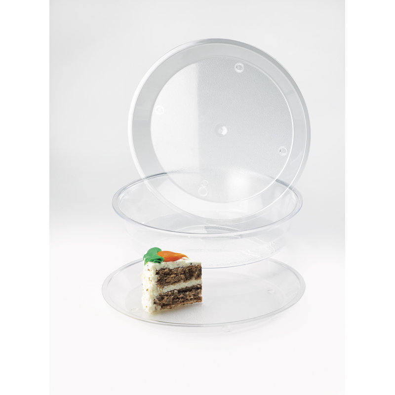 Round Shallow Tray, 1" H x 12" W x 12" D, Clear