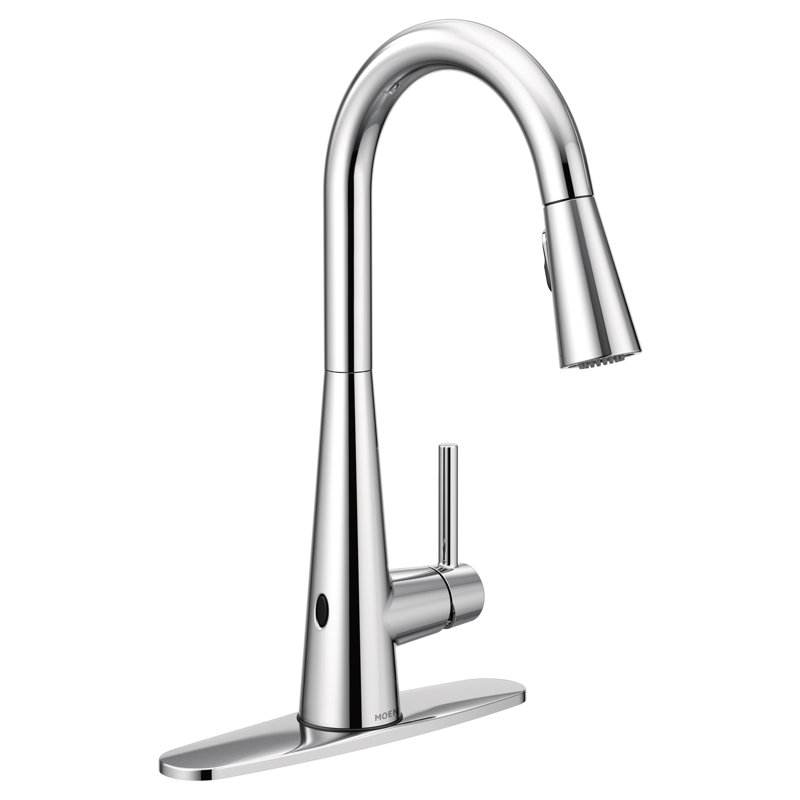 Moen Sleek MotionSense Wave Single Handle Pulldown Kitchen Faucet with Power Clean Technology, Chrome
