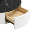 Élégante table basse gigogne cannelée en noir et or - Tiroir pour commodité moderne avec look élégant-1102201002