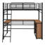 Lit mezzanine simple en métal avec tablettes et bureau en L-1300702200-1300702205