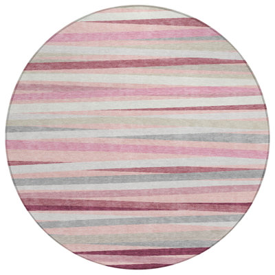 Liora Pink Washable Indoor-Outdoor Rug - 