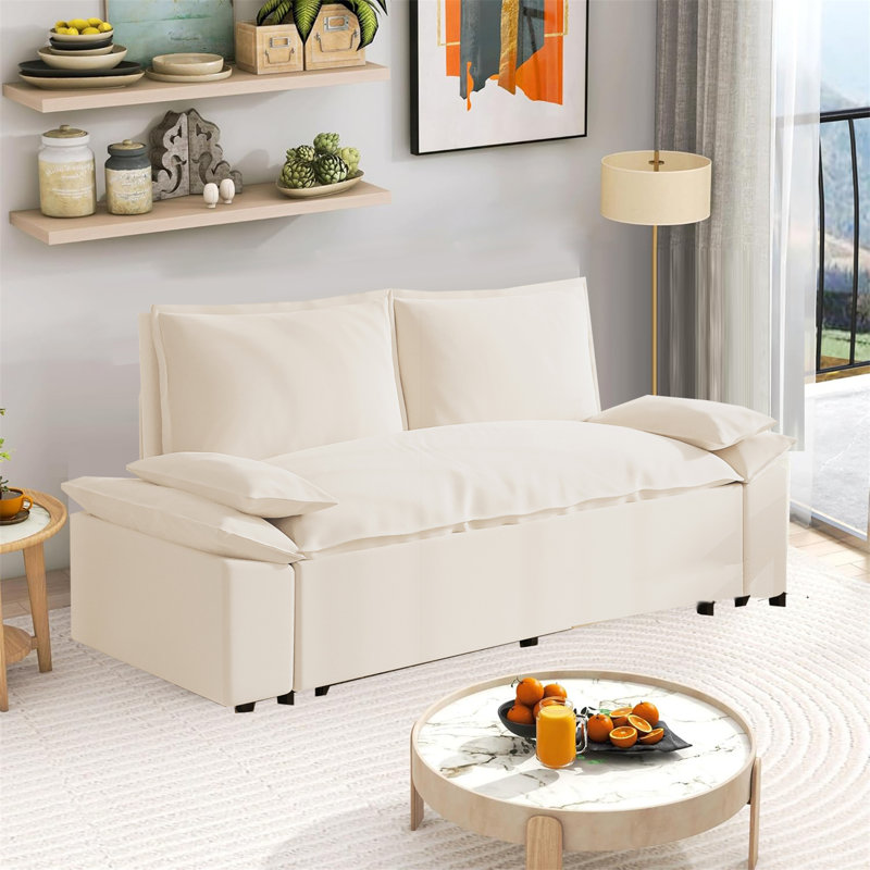Pull Out Sofa Bed,3-In-1 Convertible Sleeper Sofa
