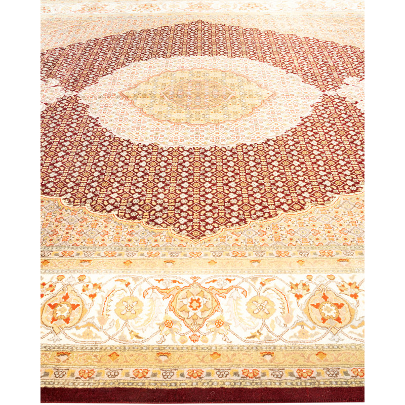Hayner One-of-a-Kind Hand-Knotted New Age 8'1" x 10'5" Wool Area Rug in Red/Beige/Orange