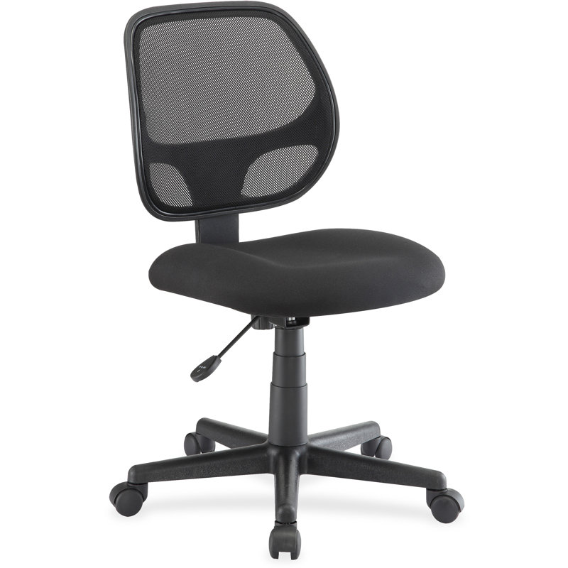 Black Mesh and Fabric Armless Task Chair