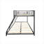 Lit plateforme superposé simple avec lit double et lit double en acier robuste avec lattes de bois, sans sommier tapissier