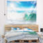 Seascape blanc et ondes bleues sous soleil tapisserie-28501948