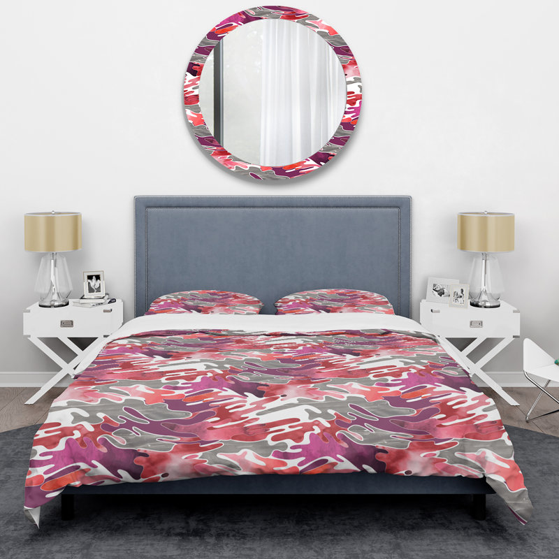 Colorful Desert Camouflage - Ensemble de housse de couette abstrait - Microfibre de polyester