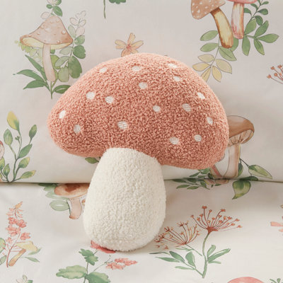 Ensemble de couette en polyester imprimé floral « Jardin de champignons » pour lit simple/simple XL