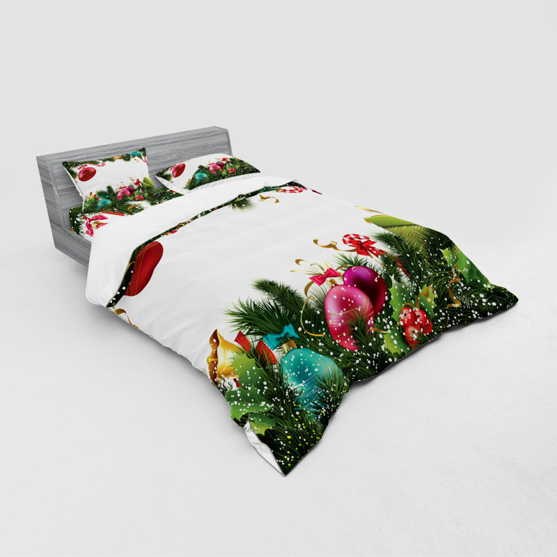 Ensemble de housse de couette verte / marron en microfibre moderne et contemporaine