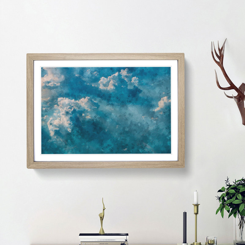 Light Through the Clouds - Picture Frame Painting Print, Oak Framed, 24cm H x 33cm W x 2cm D