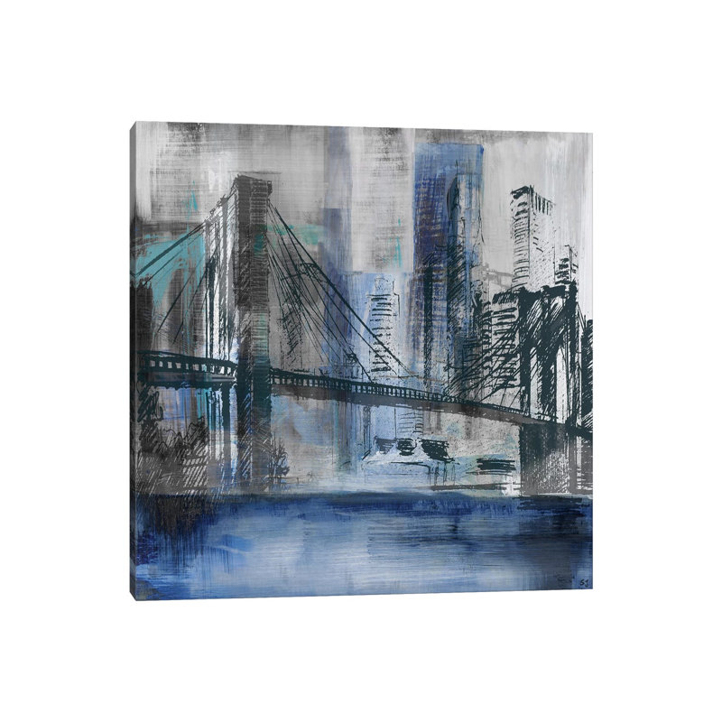 Brooklyn Bridge by Susan Jill - Wrapped Canvas Painting, 45.72 cm H x 45.72 cm W x 1.91 cm D