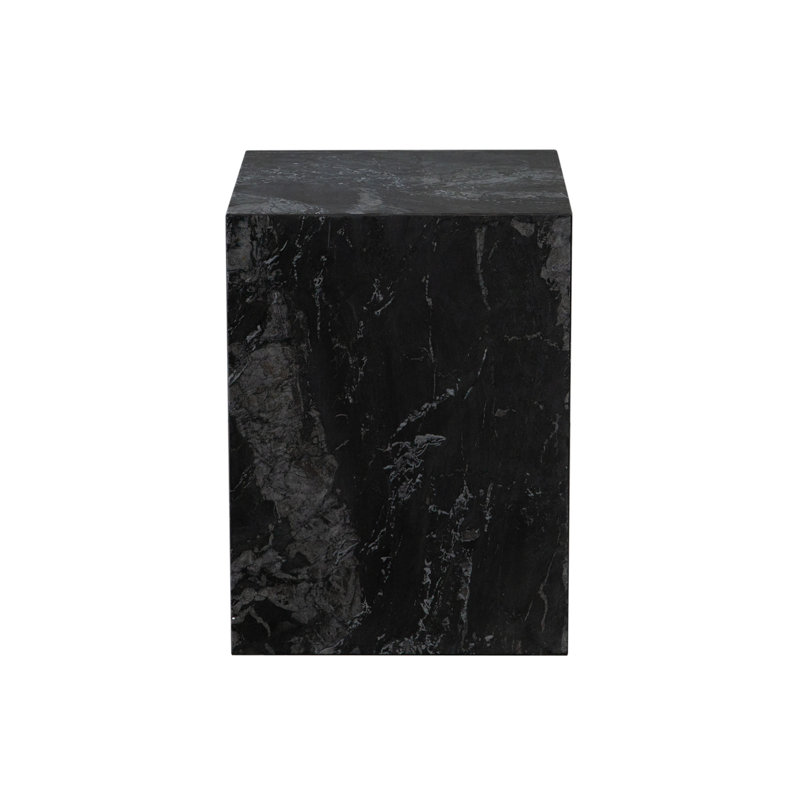 Table de bout à piédestal arche en marbre noir véritable Ark, Noir
