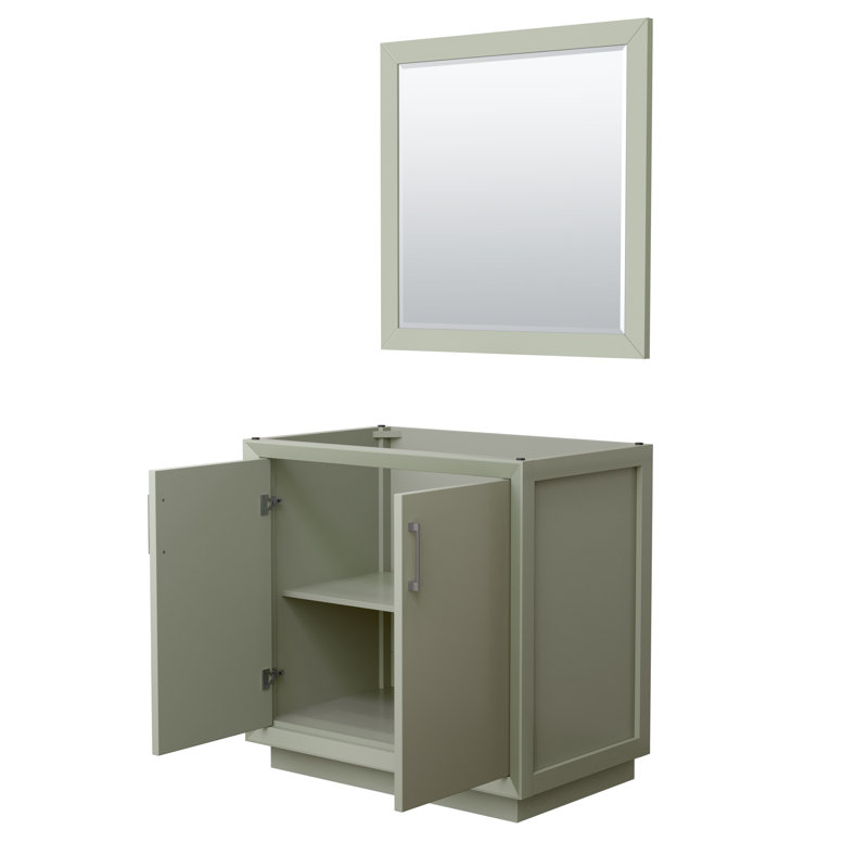 Base de meuble-lavabo simple 35,25 po Strada seulement, Vert clair / gris