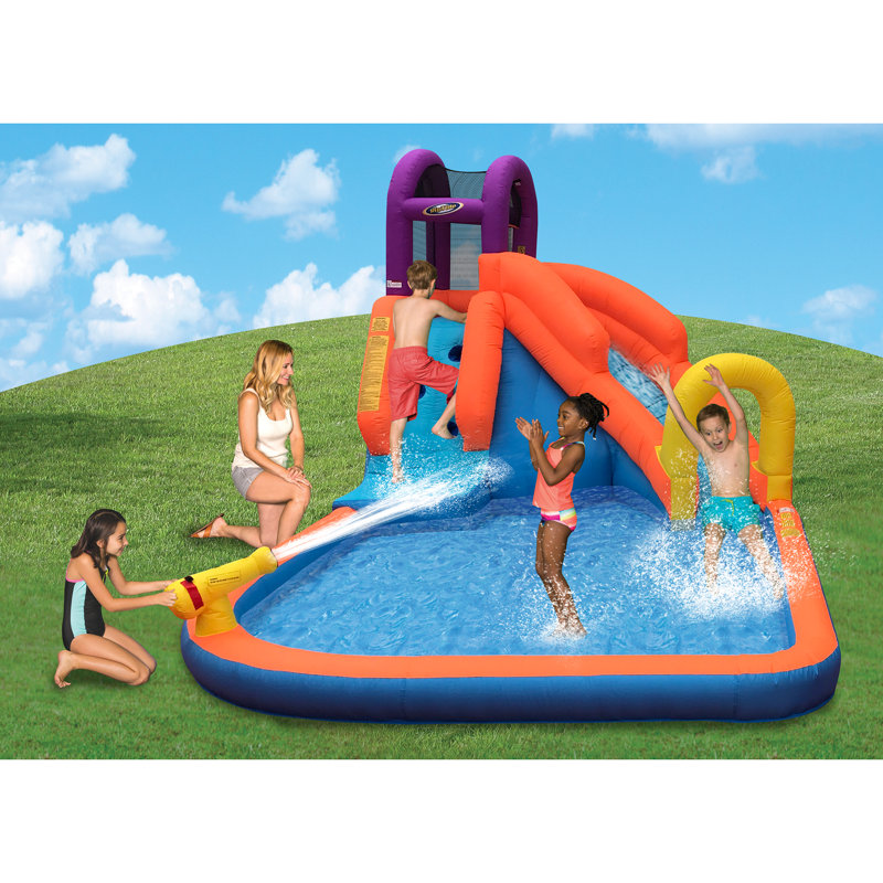Mega Tornado Twist Inflatable Water Park with Slide and Cannon