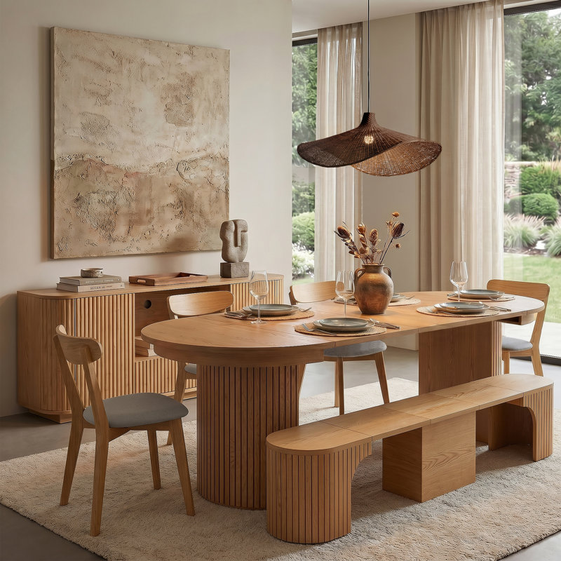 Bachman Upholstered Dining Chairs With Remove Cushion Covers, Oak Wood, Heather Gray