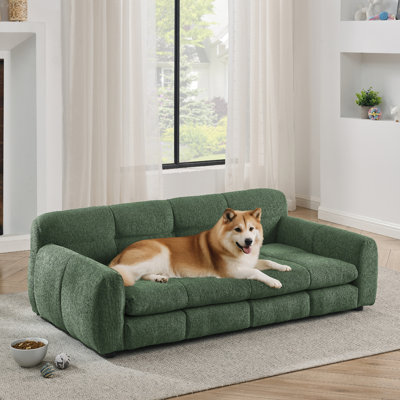Modern And Comfortable Dog Bed For Big Dogs, Olive Linen, With Backrests Elevated Backrests, , Oversized Dogs
