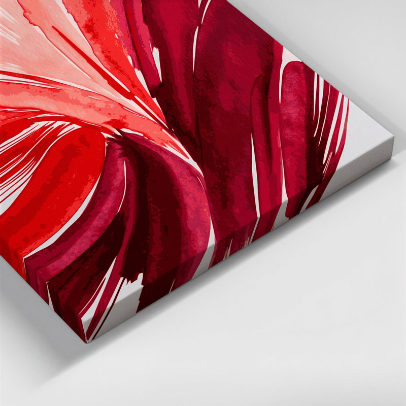 Aquarelle abstraite 49, art mural sur toile rose, H 24 po x l 36 po