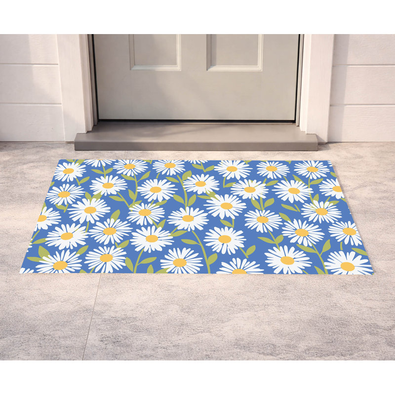 Paillasson Sweet Daisy, Bleu ultramarine, L 21 po x L 34 po