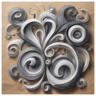Tapisserie murale tourbillon gris et blanc