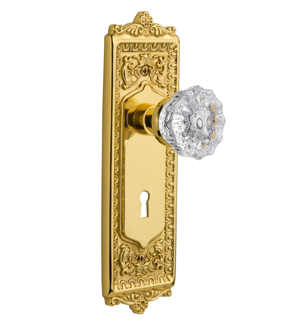 Egg & Dart Plate with Decorative Keyhole and Crystal Door Knob Nostalgic Warehouse