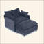 Fauteuil d'appoint rembourré en chenille de 39,4 po avec repose-pieds, fauteuil de lecture pour chambre à coucher 39,4 po-121227135