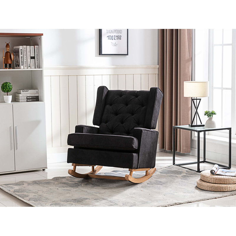 Chaise berçante Abhimanyu, Polyester noir
