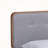 Oaken Queen Size Platform Bed with Upholstery in Lgiht Grey Fabric and Brown Finish, 58.03'' H X 63.62'' W X 83.89'' L-1532003641-1532003620