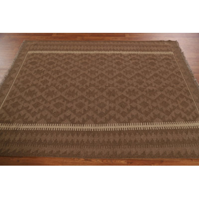 Brown Kilim Handmade Area Rug 5x6
