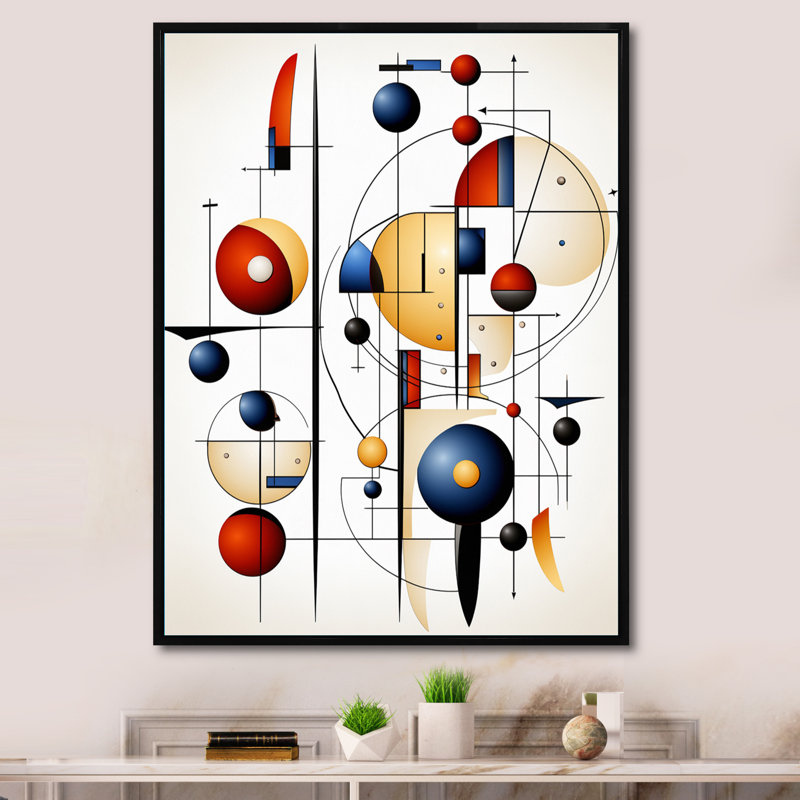 Secret of the Universe, géométrie minimale - art mural moderne sur toile géométrique, Cadre flottant noir