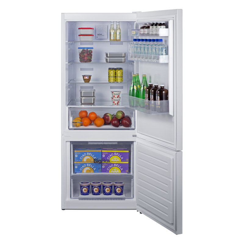 Summit Appliance 28" Wide Energy Star Bottom Mount Refrigerator-Freezer, White, Right Handed