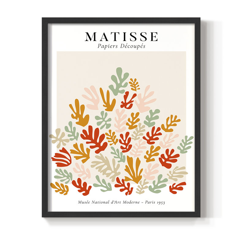 Matisse LXXXVI Framed Print - Solid Wood, Black Single Picture Framed, 20" H x 16" W