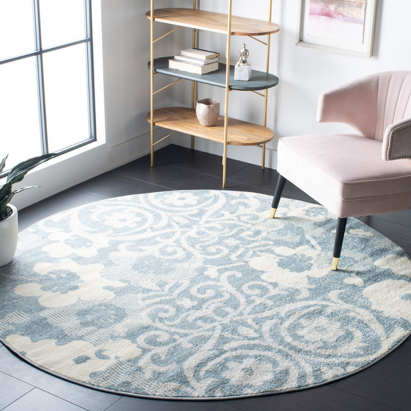 Adiza Performance Floral Rug, Round 6'7"