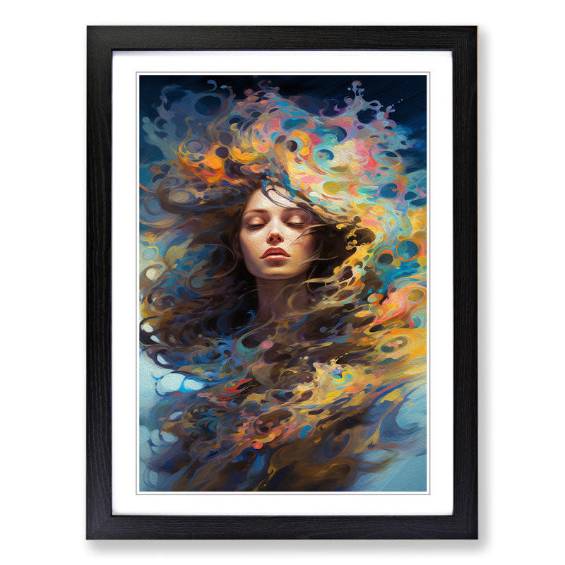 Single Picture Frame Print on Wood, 64cm H x 46cm W, Black Framed