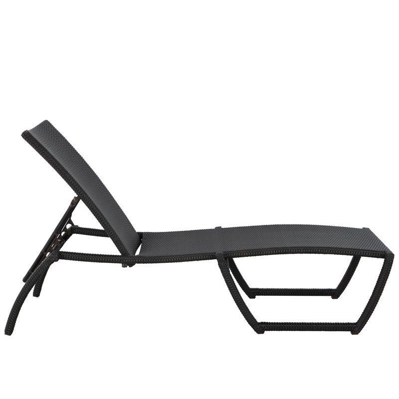 Skye 80.5" Long Reclining Single Chaise with Cushions, No Welt, Bali Pearl, Black Walnut