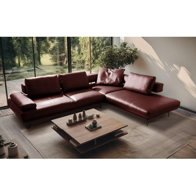 Trumansburg Power Reclining Corner Sofa in Genuine Leather