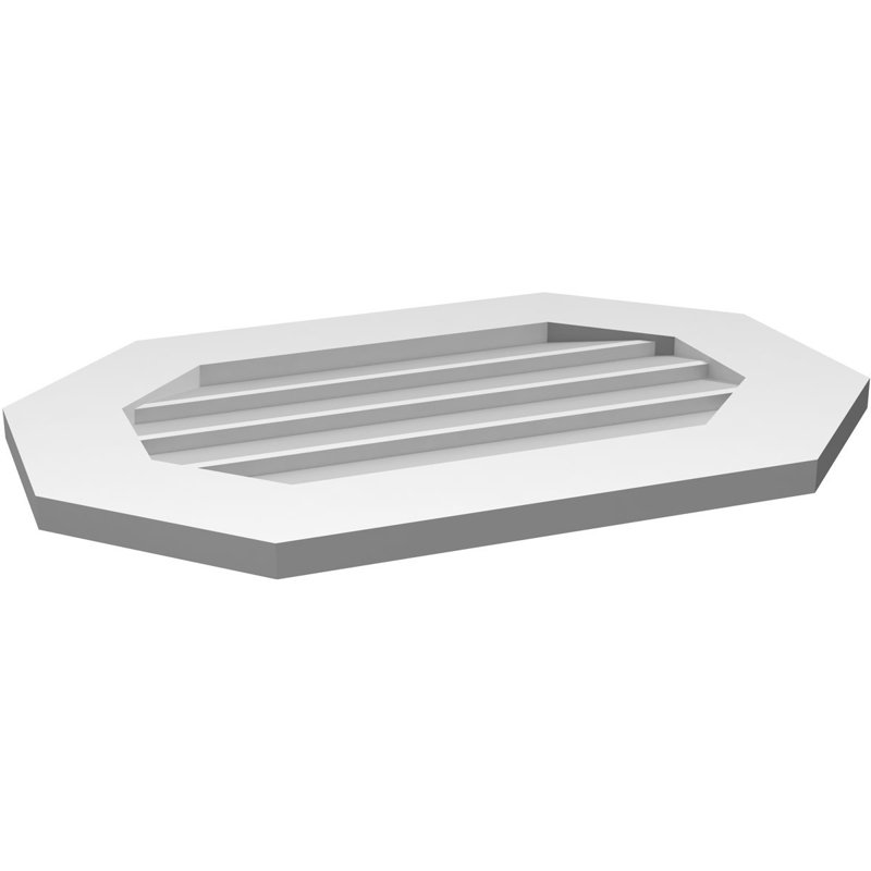 Évent horizontal gondole allongé en surface octogonal Signature, H 18 po x l 26 po x P 1 po