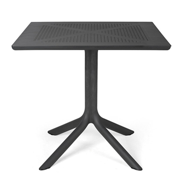 Swarthofthi Plastic Dining Table, 75cm H x 80cm L x 80cm W, Antracite