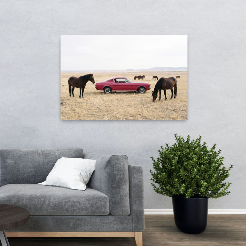 Art mural paysage de cheval sauvage classique, H 48 po x l 32 po