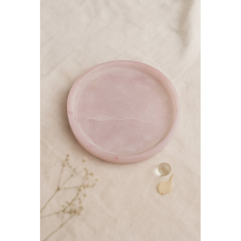 Plateau rond en albâtre Montana Montana, L 1,25 po x P 12 po x H 12 po