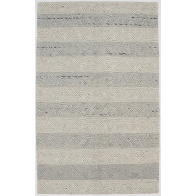 Tapis beige / gris en laine touffeté à la main à motif rayé 5X8 Shauginessy