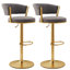 Chaises de bar réglables à 360 ° avec tabourets de bar à hauteur de comptoir avec structure et repose-pieds en métal doré-1282993194