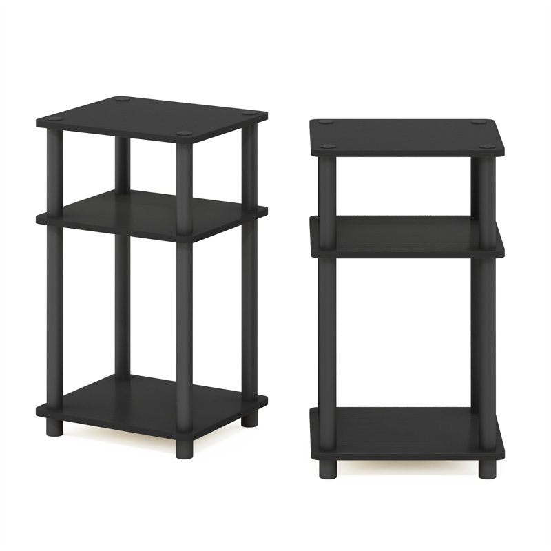 Ensemble de tables de bout avec rangement Colwyn, Americano, Noir, 2