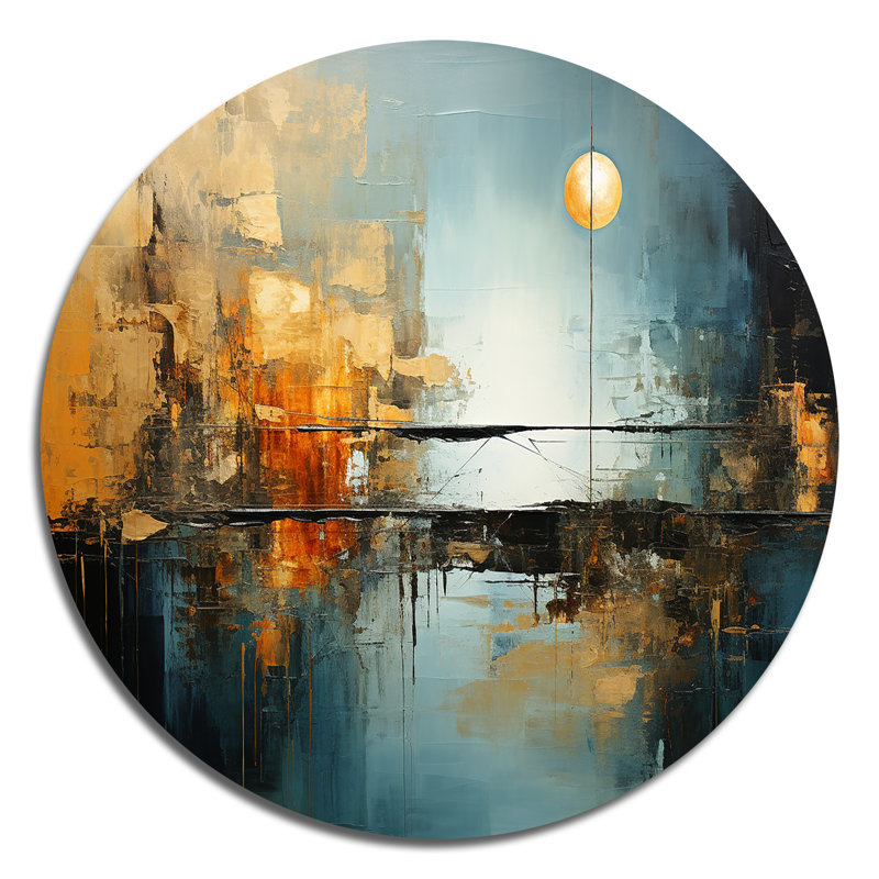 Ciuro - Art abstrait rond en métal, H 16 po x l 16 po x P 1 po