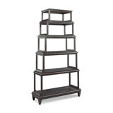 Slate Solid Wood Etagere Bookcase