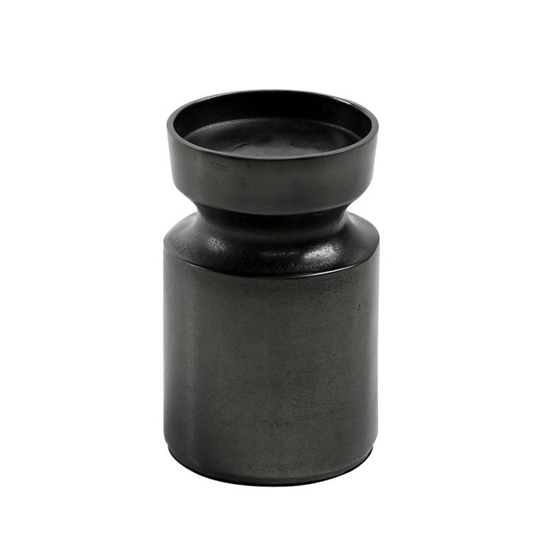 Grand porte-bougie en aluminium Mattil, Gris anthracite foncé, H 7,5 po x l 4,5 po x P 4,5 po