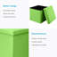 38cm Wide Square Solid Colour Footstool Ottoman with Storage