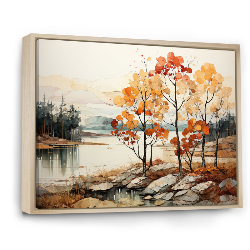 Doré doré d'un chêne I sur impression sur toile, H 30 po x l 40 po x P 1,5 po, Cadre flottant naturel